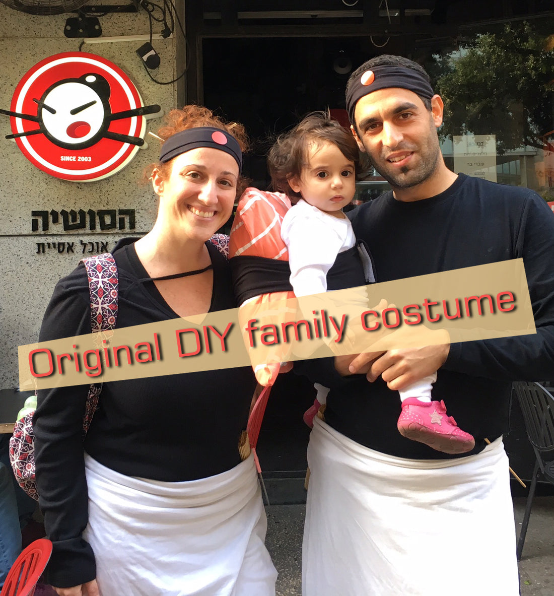 Very inexpensive DIY Sushi Baby Costume